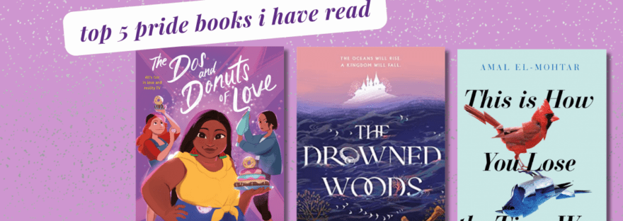 A banner showing top 5 pride books that have been featured in the post.